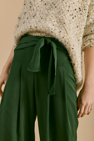 Green Tie-Waist Pants