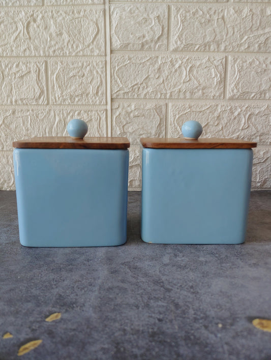 Sky Blue Gemstone Airtight Ceramic Storage containers