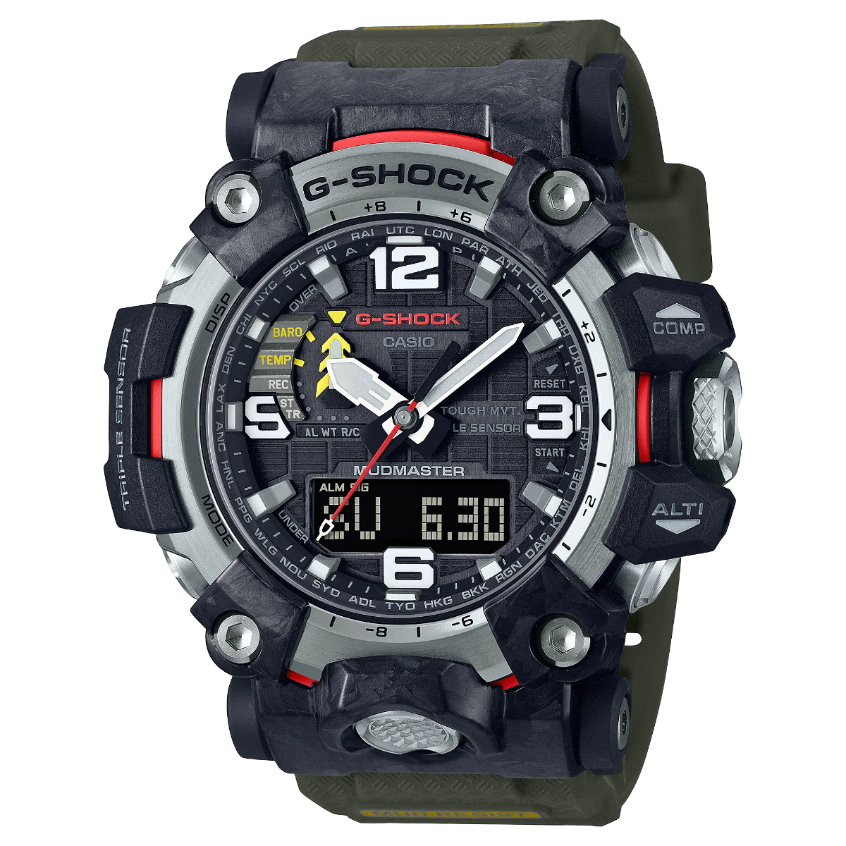 G-Shock Mens 200m Carbon Core Triple Sensor Mudmaster - GWG-2000-1A3DR