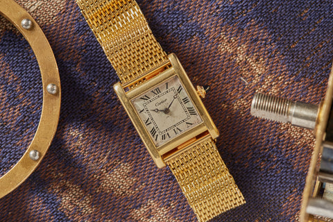 cartier gold mesh bracelet