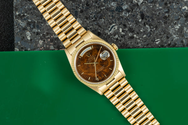 rolex president wood dial