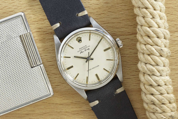 rolex air king with leather strap