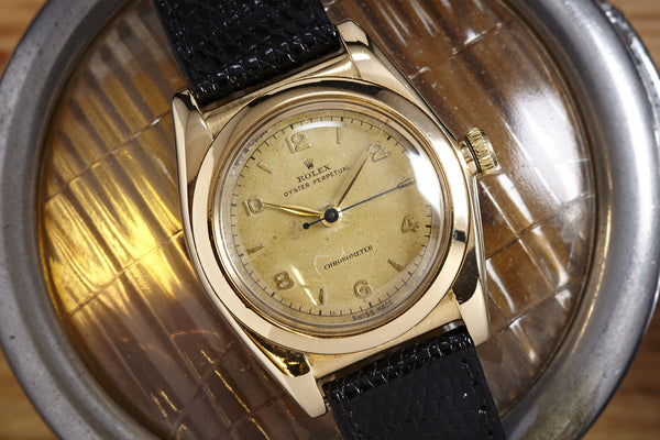 rolex bubbleback gold