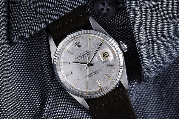 linen dial watch