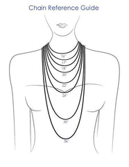 A guide that provides the chain sizes for a women.