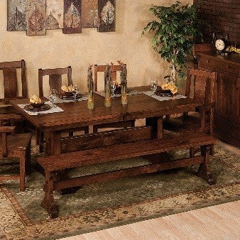 Hardwood trestle dining sets