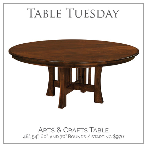 Amish Tables Arts and Crafts Pedestal Table