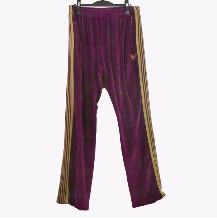 Needles burgundy and gold velour track pants. XL