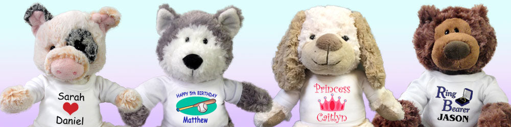 Examples of Personalized Teddy Bears and Stuffed Animals