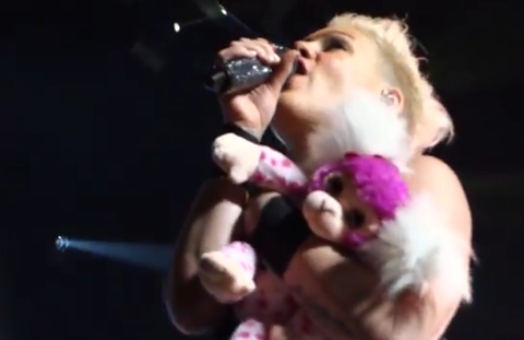 Pink monkey meets P!nk at a concert!