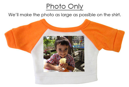 Example of teddy bear shirt with photo only