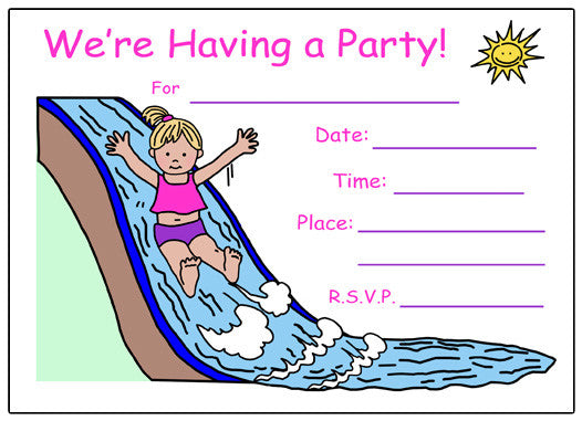 blank pool party invitations for teenagers