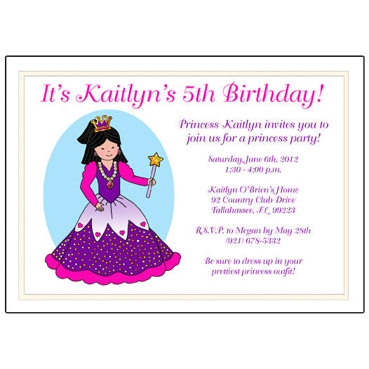 princess birthday party invitation