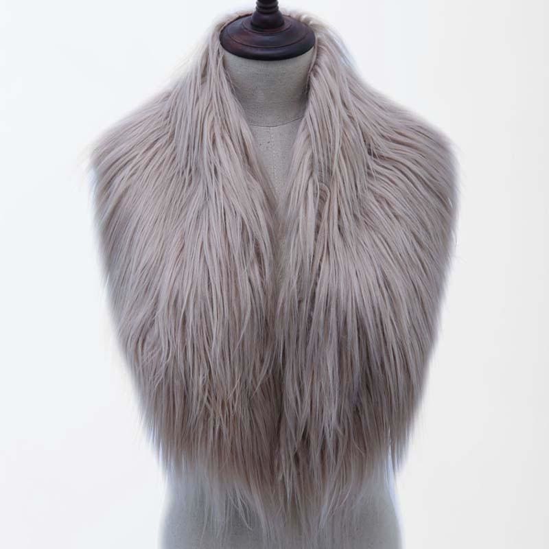 beige faux fur shawl