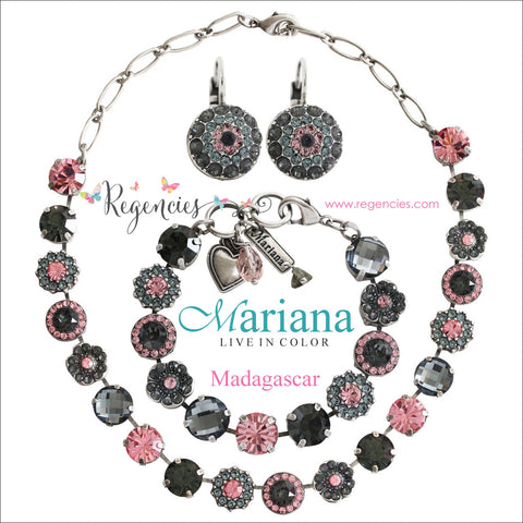 Mariana Pink Rose Gray Swarovski Crystal Jewelry