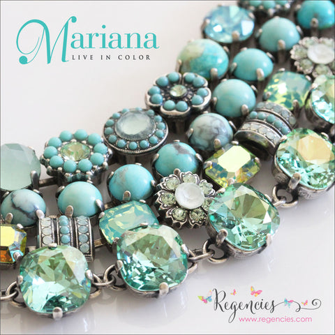 Mariana Jewelry Turquoise Pacific Blue Green Swarovski Crystals