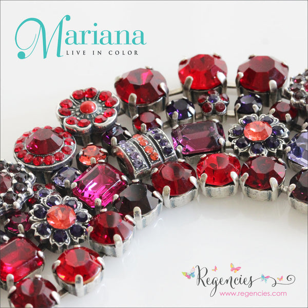 Mariana Swarovski Gemstone Red Purple Jewelry Bracelets Xenia Odyssey Set