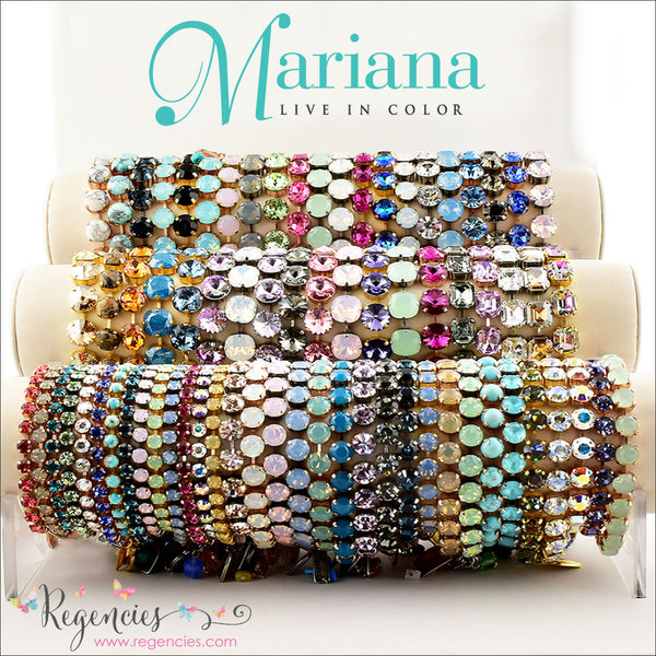 Mariana Swarovski Gemstone Bracelets Colorful Stack