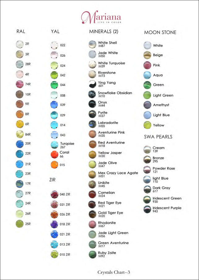Mariana Jewelry Swarovski Gemstone Color Chart Page 3