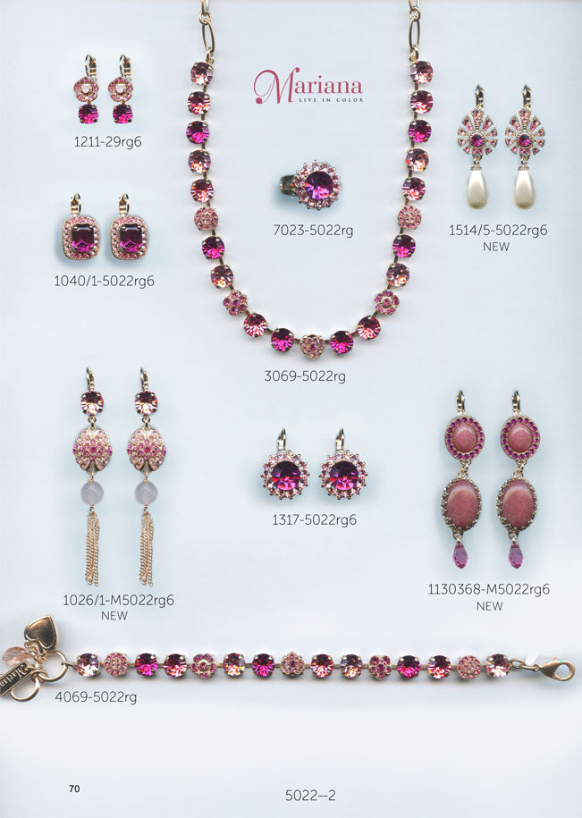 Mariana Jewelry Carribean Life Fuchsia Pink Rose Swarovski Bracelets Earrings Necklaces Catalog Page 2