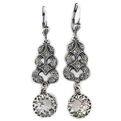 Catherine Popesco La Vie Parisienne Swirl Cascade Crystal Drop Earrings