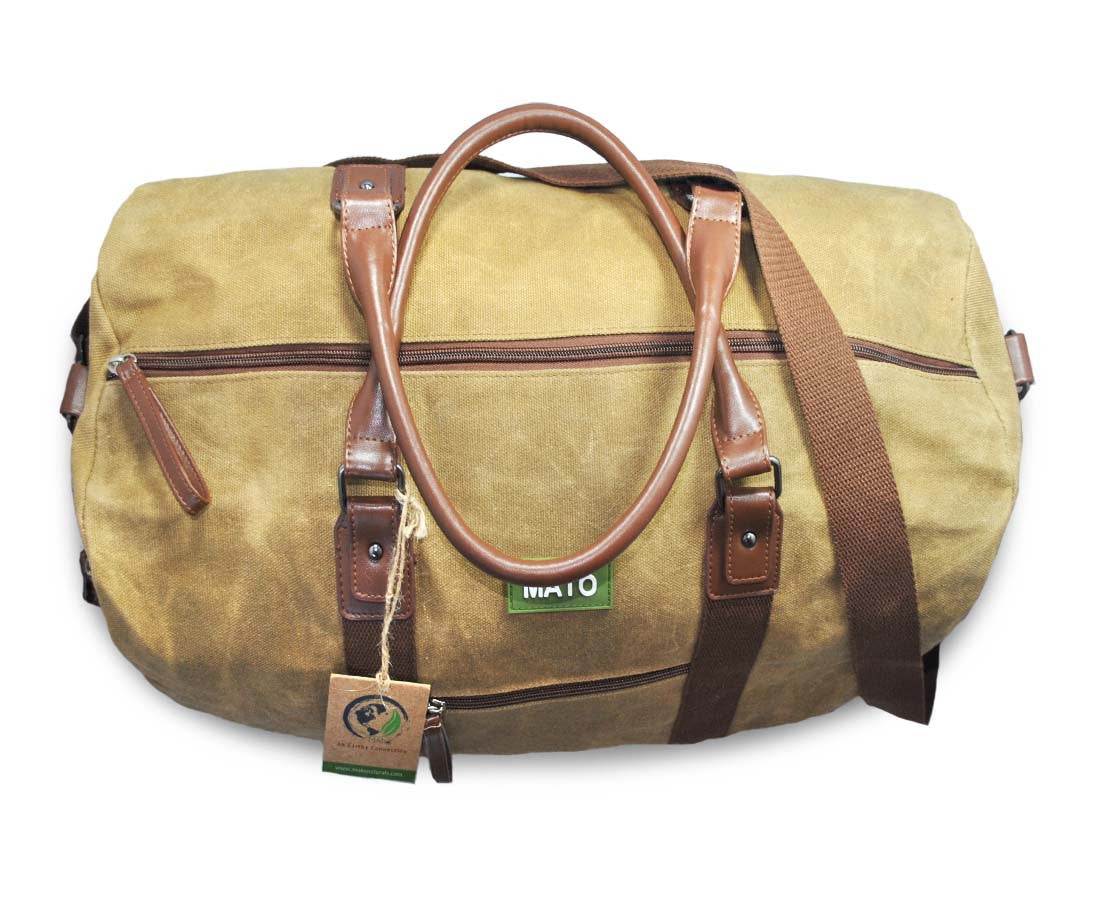 large waxed canvas duffle bag