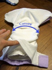 Concave pocket diaper