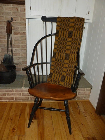 Black and mustard woven throw