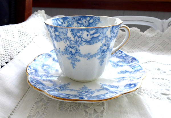 Plant Tuscan China Art Deco Vintage Made in England Tea Cup and Saucer Set 