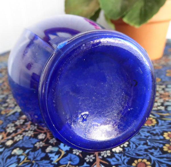 Cobalt Blue Glass Vase 1940s Art Deco Paneled Bud Vase