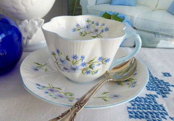 white shelley tea set