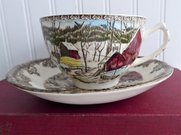 Johnson Brothers The Friendly Village Cup and Saucer Set Ice House England s 
