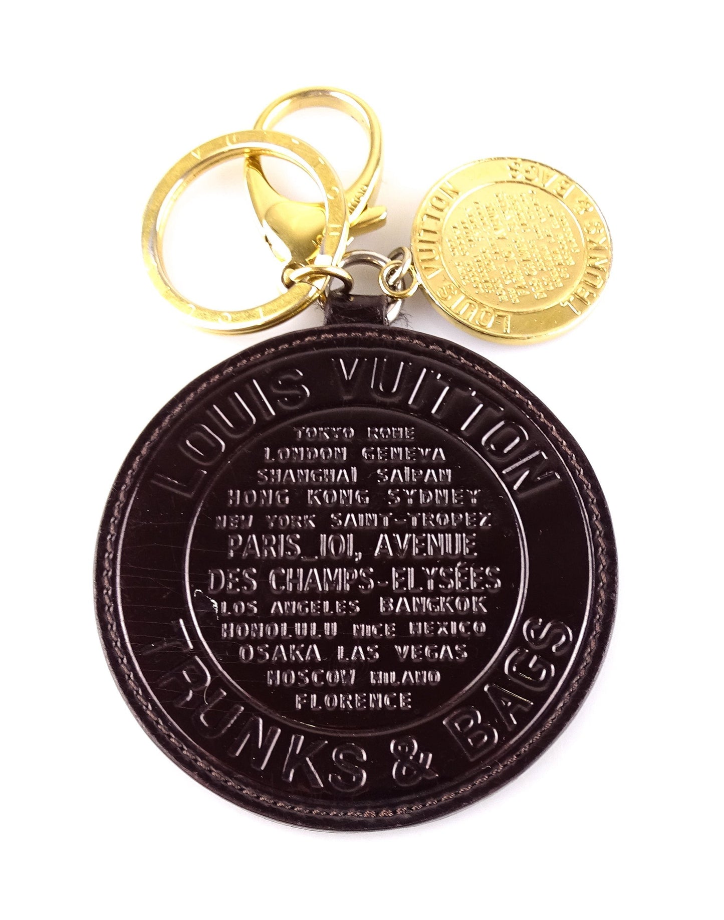 Louis Vuitton Trunks and Bags Disc Key Charm Gold/Amarante Jewellery Louis Vuitton