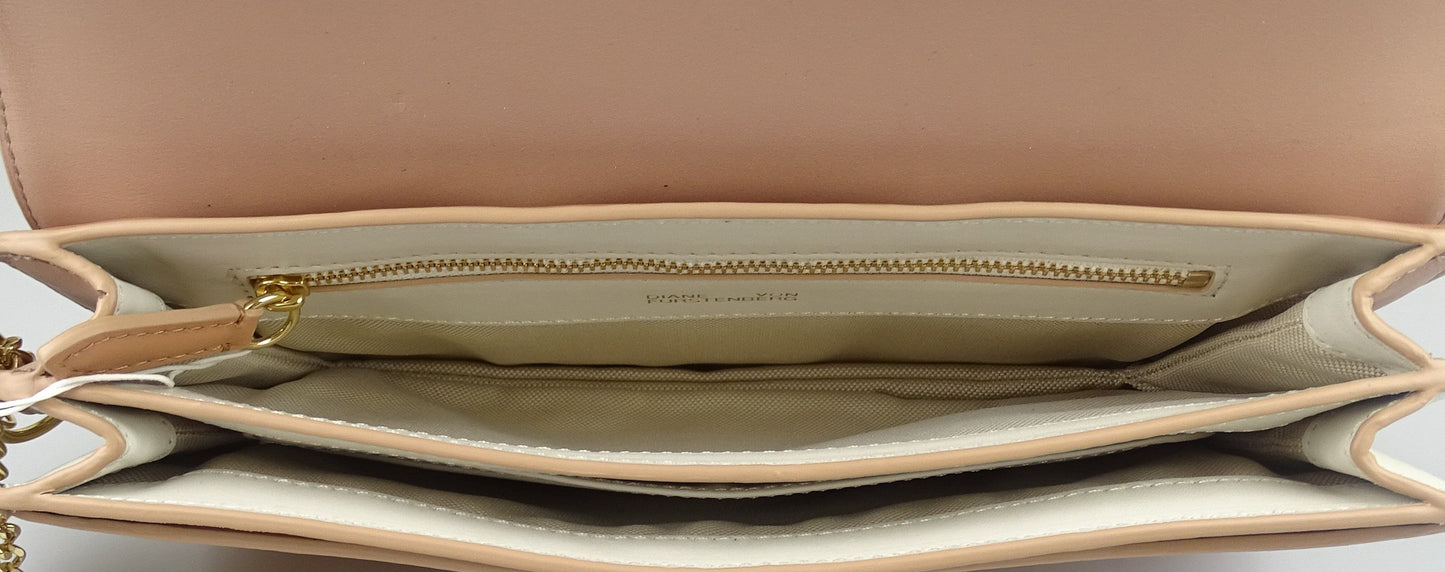 Diane Von Furstenberg Large Saddle Clutch White/Tan Bags Diane Von Furstenberg