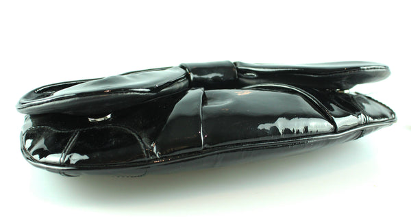 Dolce And Gabbana Black Patent Bow Clutch