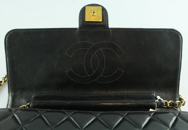 Chanel Vintage Black Lambskin Single Flap GH 1996/97
