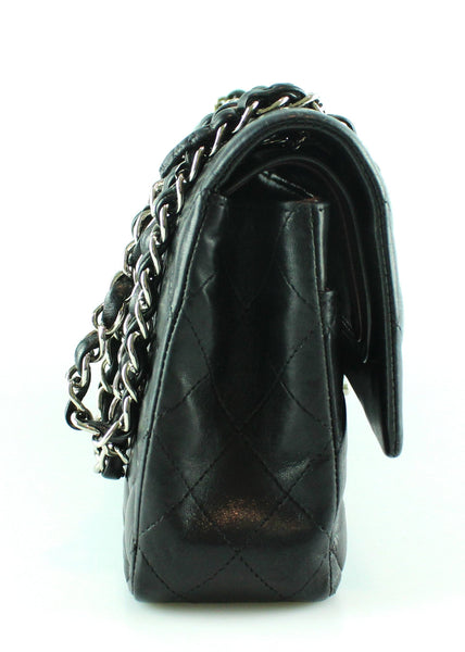 Chanel Black Lambskin Medium Double Flap SH 2013/14