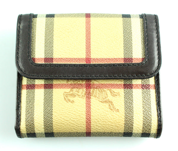 Burberry Heritage Check Small Compact Wallet