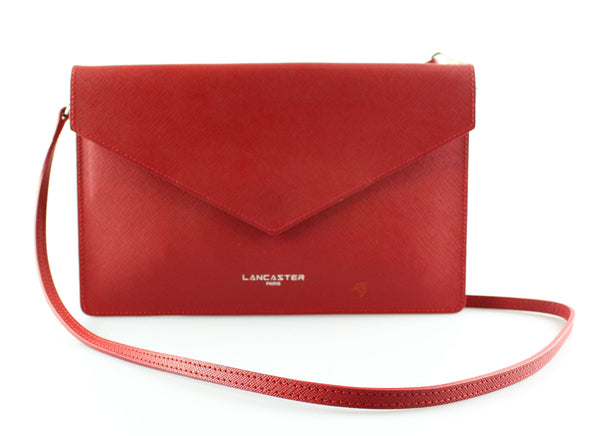 Lancaster Red Envelope Leather Thin Messenger