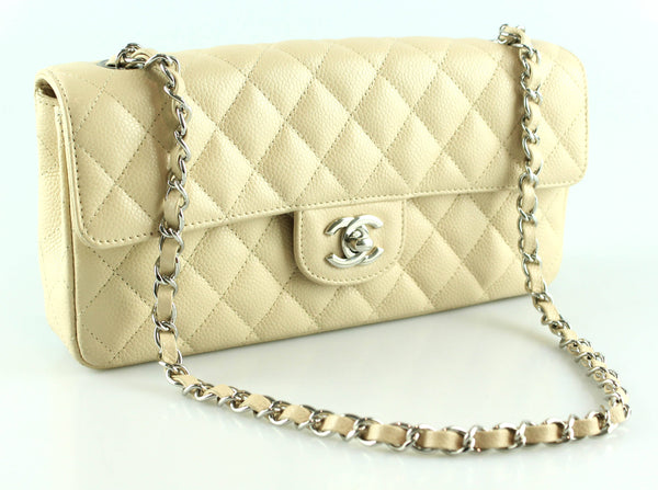 Chanel East West Beige Caviar Single Flap 2010/11