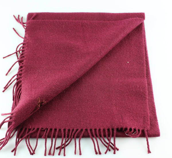 Burberry Burgundy Cashmere scarf With Tassels