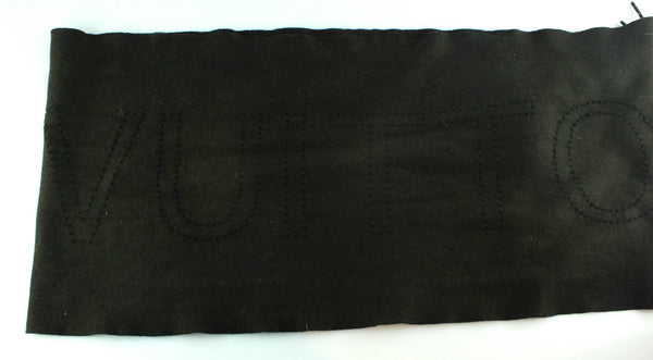 Louis Vuitton Cashmere Black Punched Monogram Long Scarf