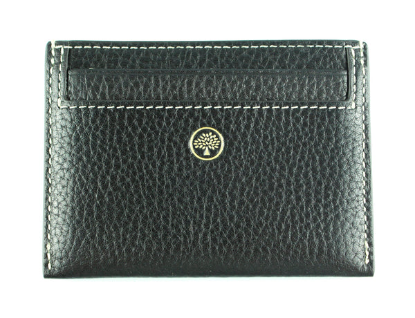 Mulberry Black Card Holder With White Stitch
