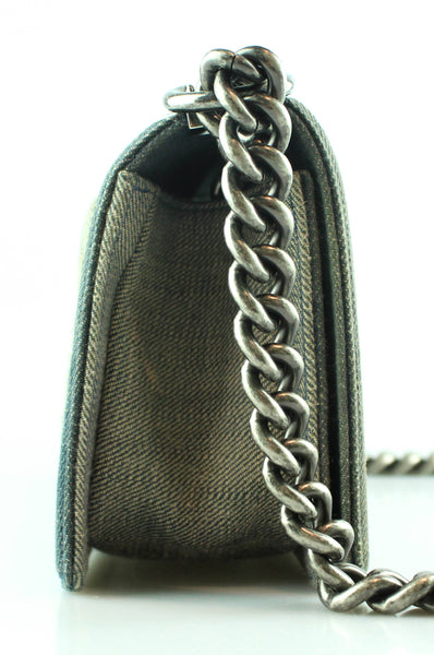 Chanel Two Tone Denim Chevron Boy Bag 2014/15