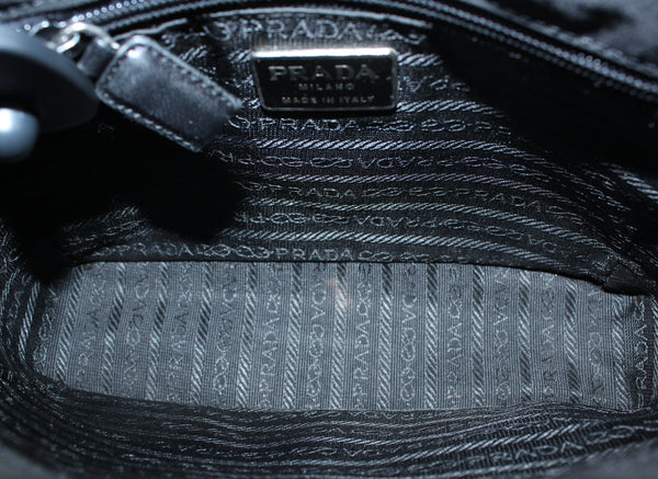Prada Black Nylon Double Handle Box Tote