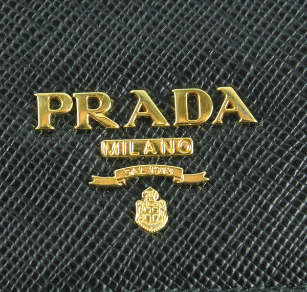 Prada Black Saffiano Wallet On Strap GH