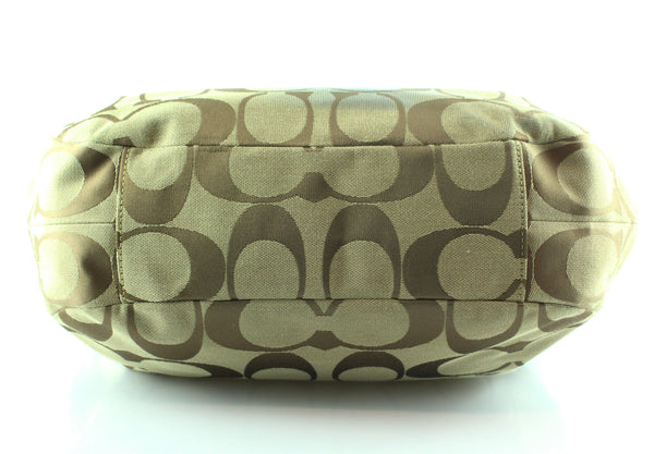 Coach Signature Soho Cnvas And Purple Patent Leather Hobo