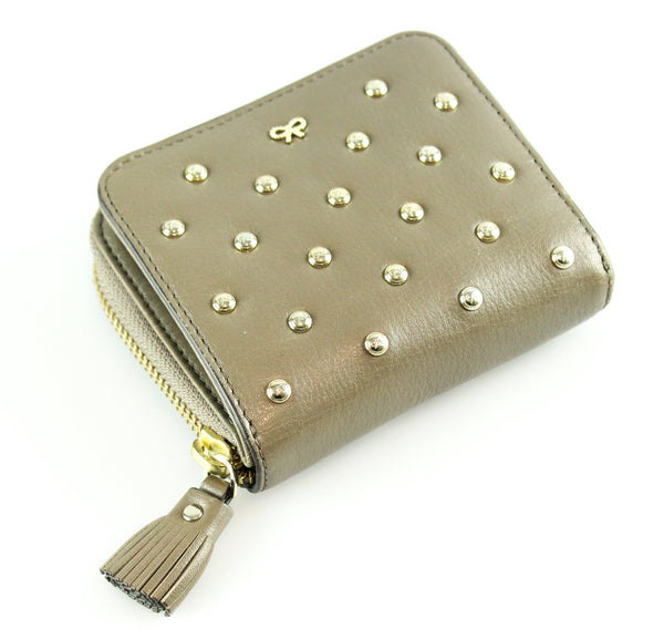 Anya Hindmarch Taupe Studded Compact Wallet
