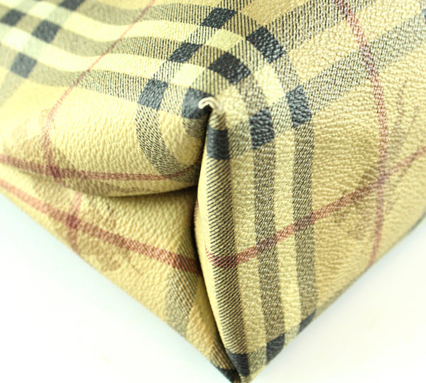 Burberry Classic Nova Check Tote Brown Leather