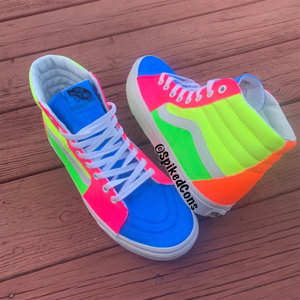 neon vans sk8 hi